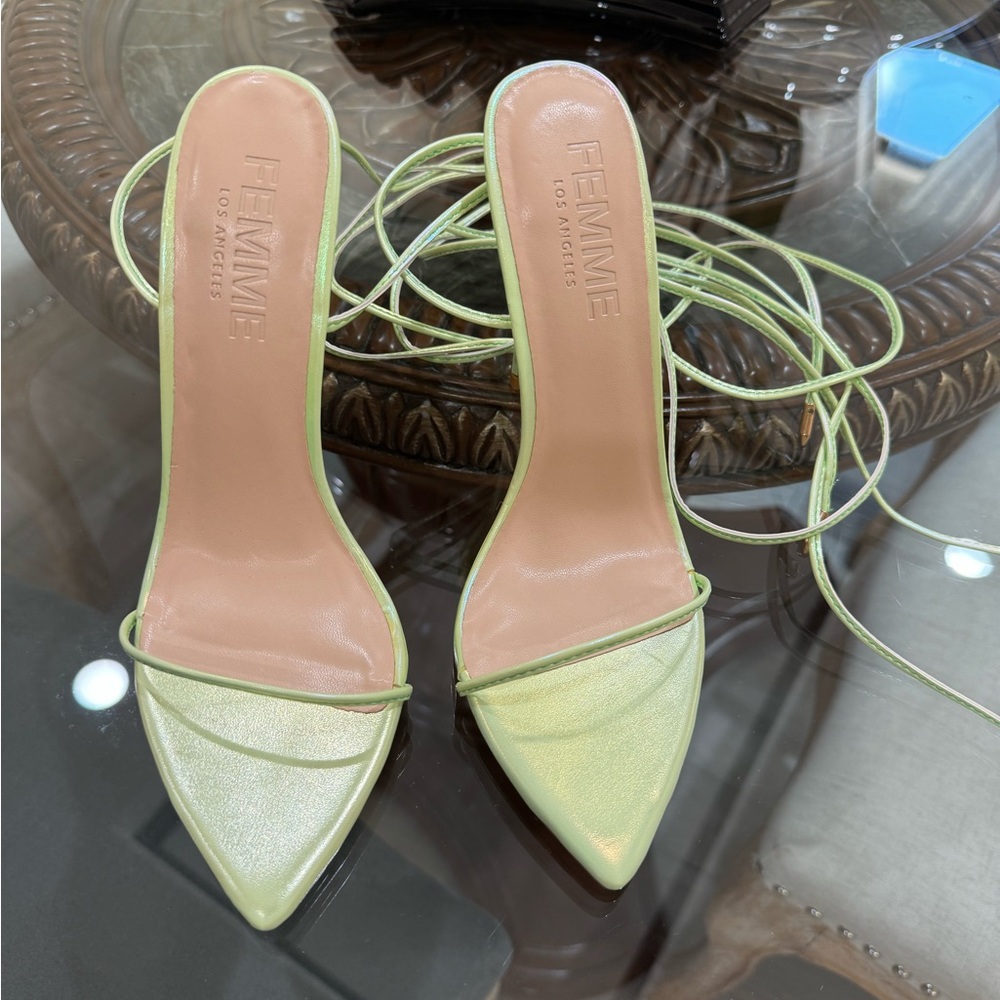 Women's Green Strappy Heels